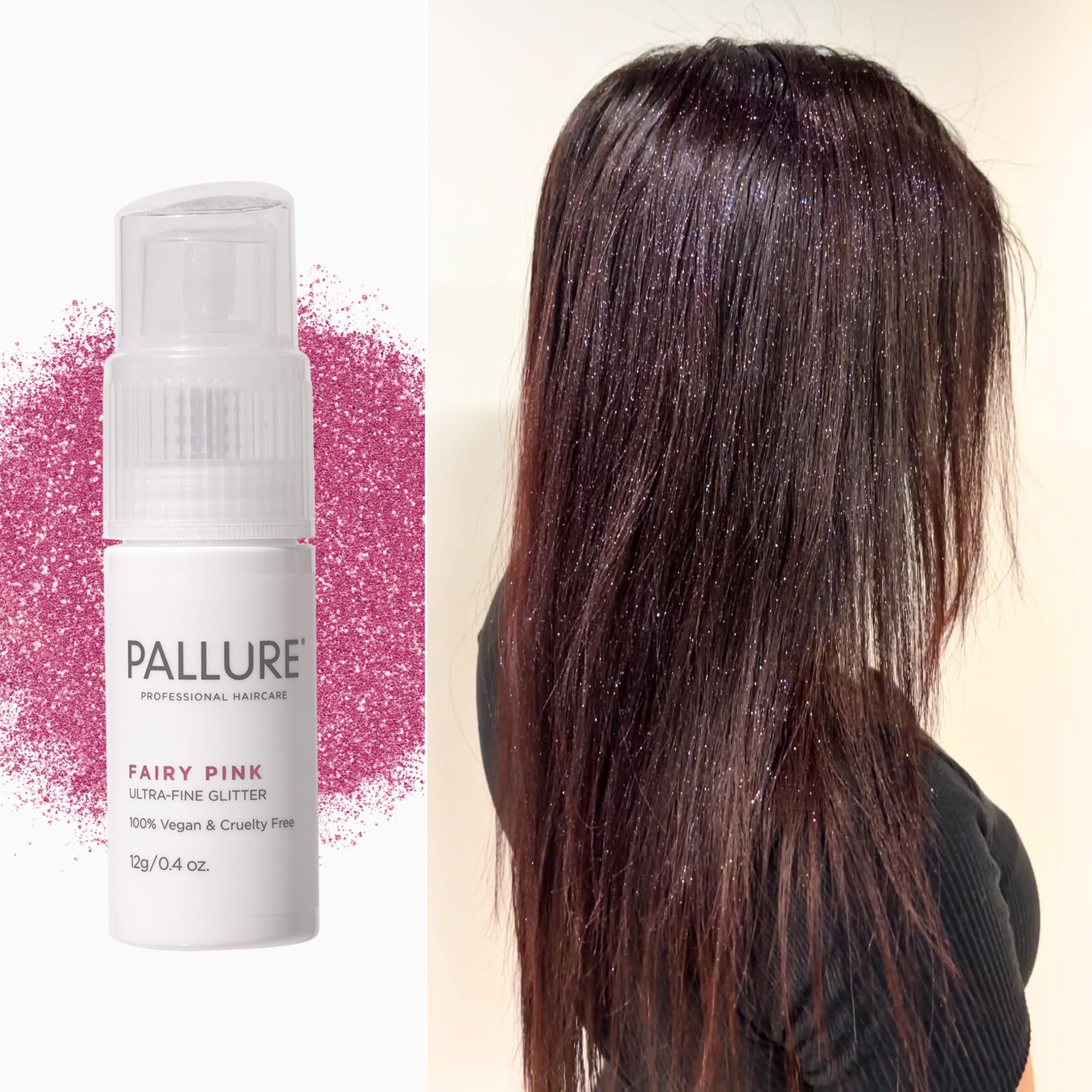 Pallure Ultra-Fine Hair Glitter – Fairy Pink, Radiant Gold, White Crystal