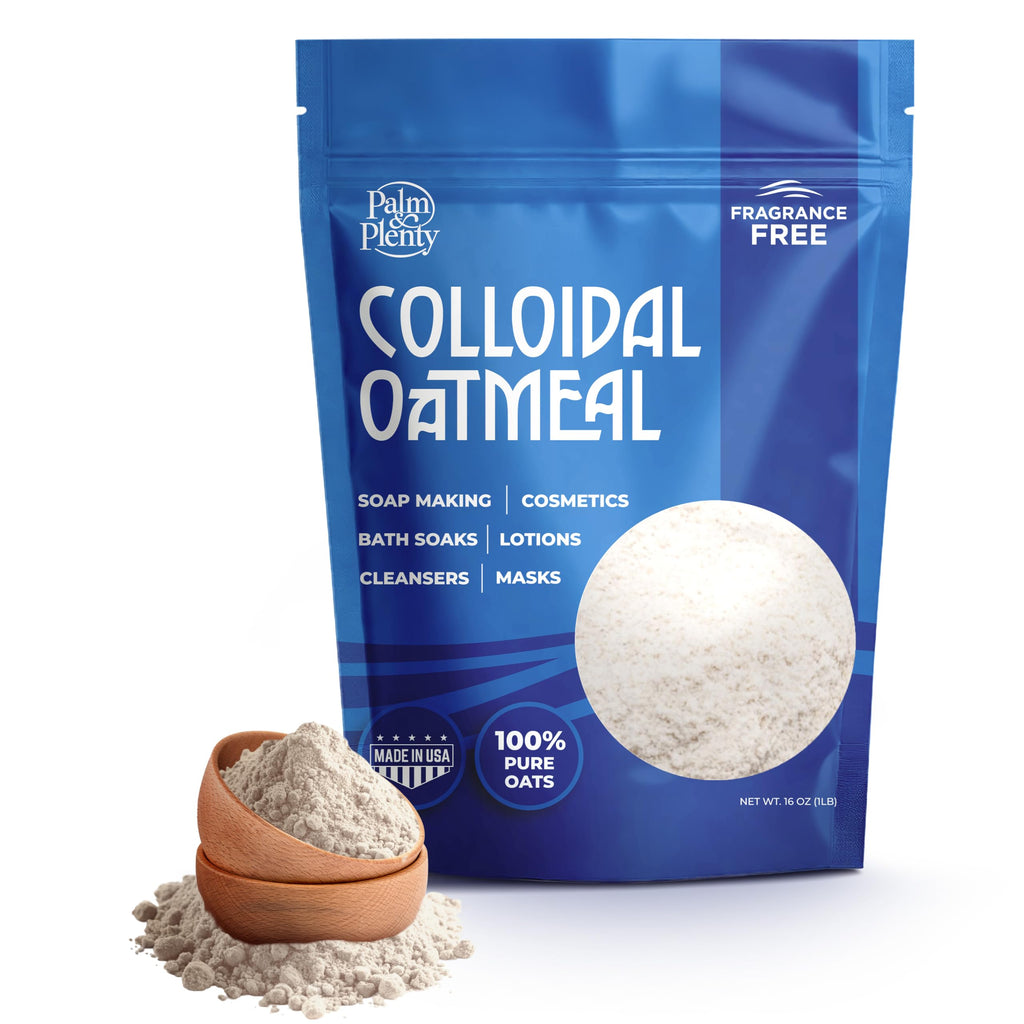 Palm and Plenty 100% Colloidal Oatmeal - Unscented, 16oz | DIY Bath & Skincare