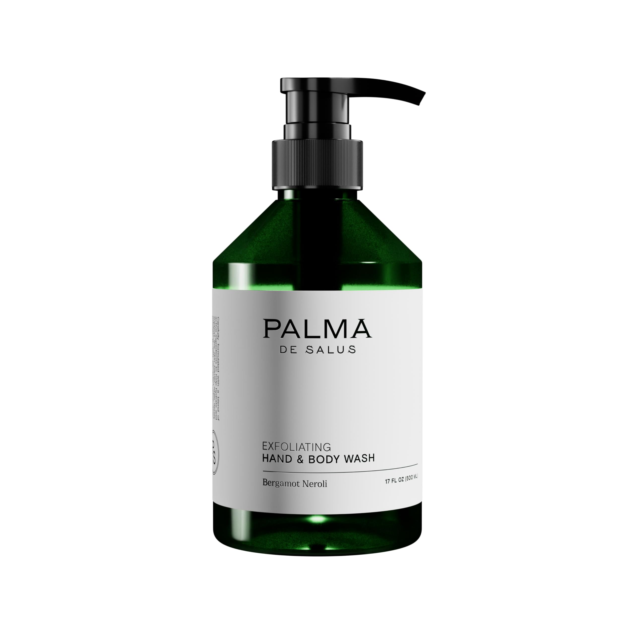 Palma de Salus Exfoliating Hand & Body Wash – Organic Bergamot Neroli, Avocado Oil Hydration | 17 fl oz