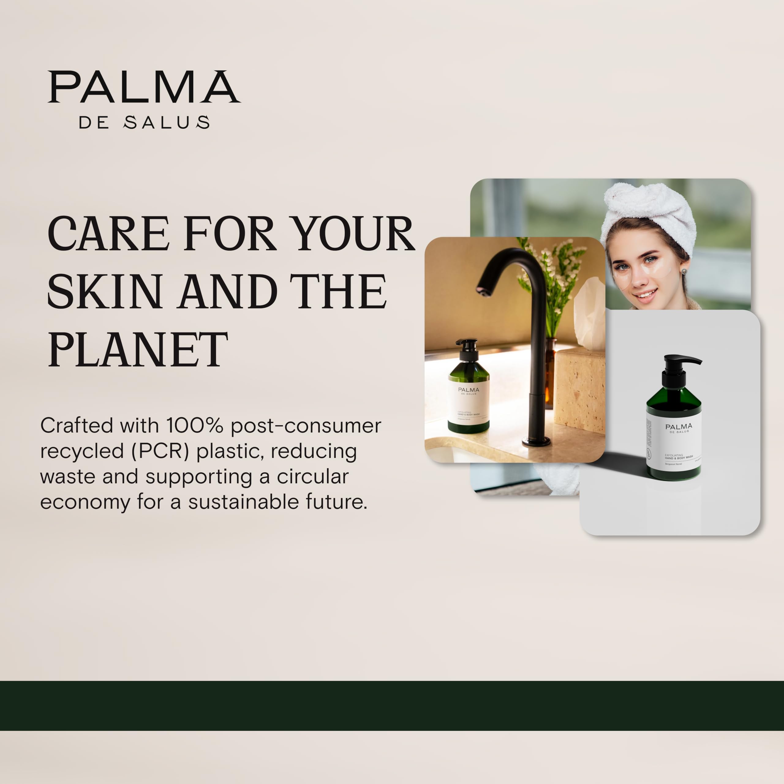 Palma de Salus Exfoliating Hand & Body Wash – Organic Bergamot Neroli, Avocado Oil Hydration | 17 fl oz