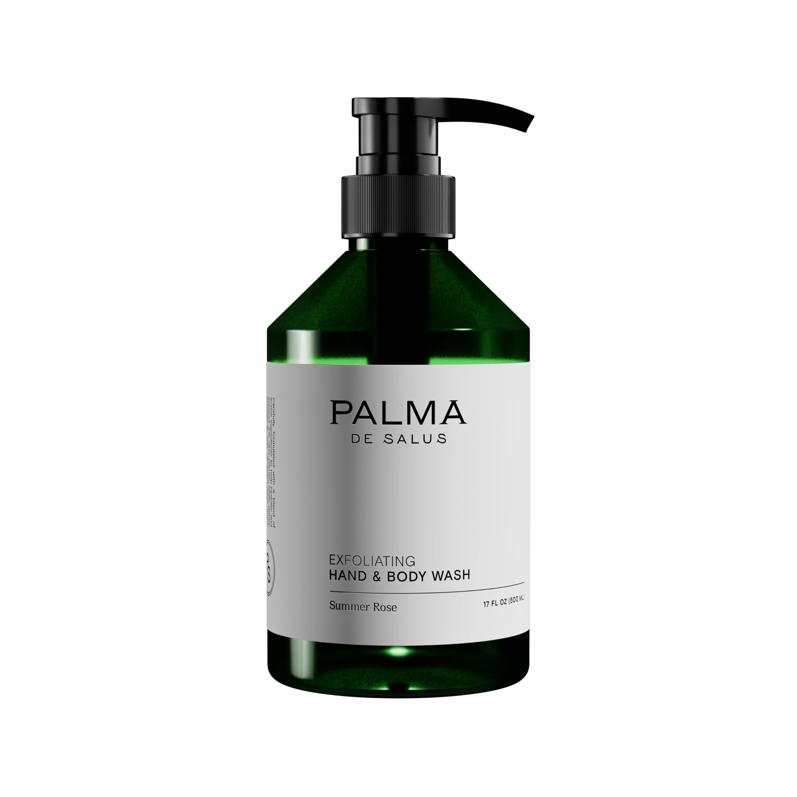 Palma de Salus Exfoliating Hand & Body Wash (Organic Summer Rose) – Hydrating Cleanser with Avocado Oil