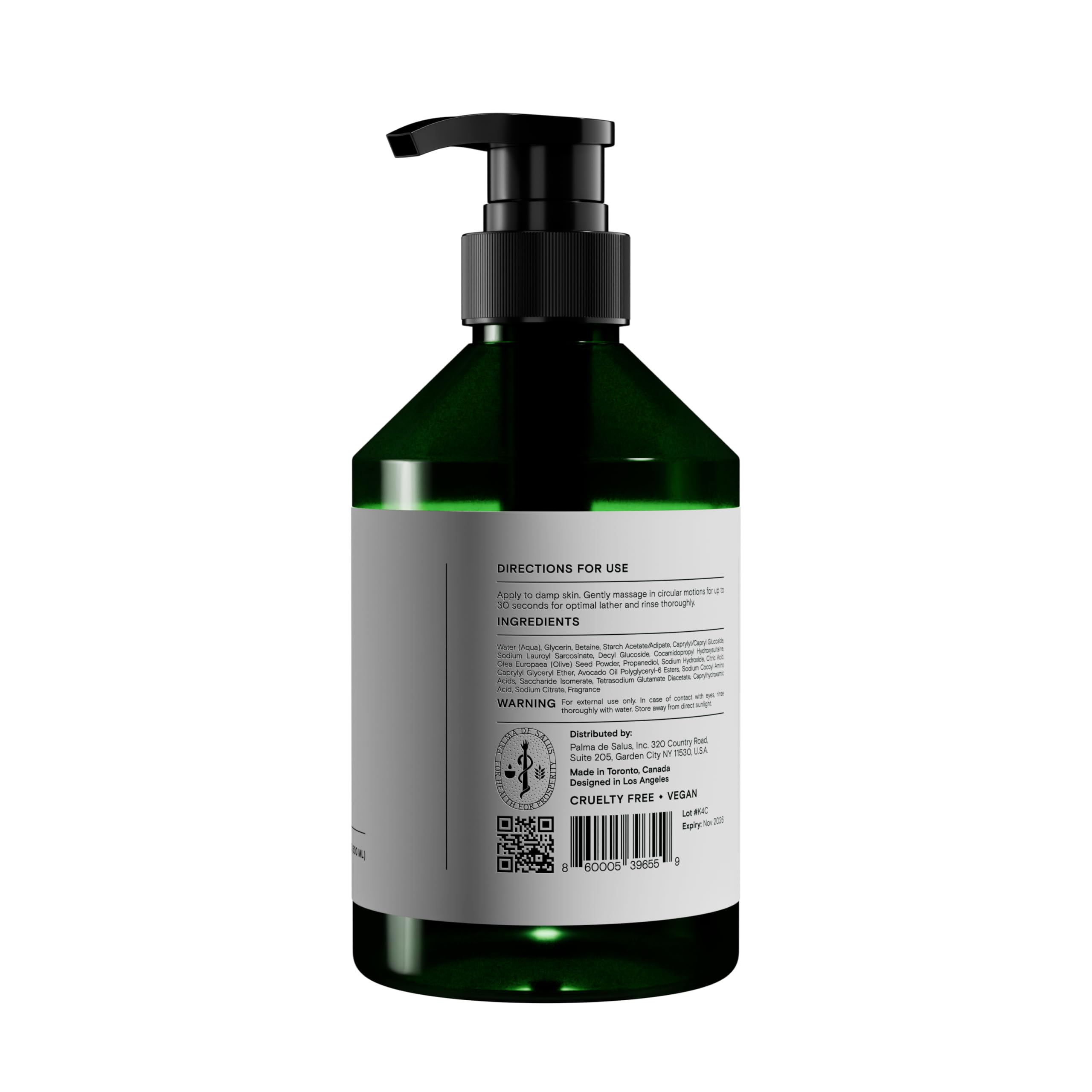 Palma de Salus Exfoliating Hand & Body Wash (Organic Summer Rose) – Hydrating Cleanser with Avocado Oil