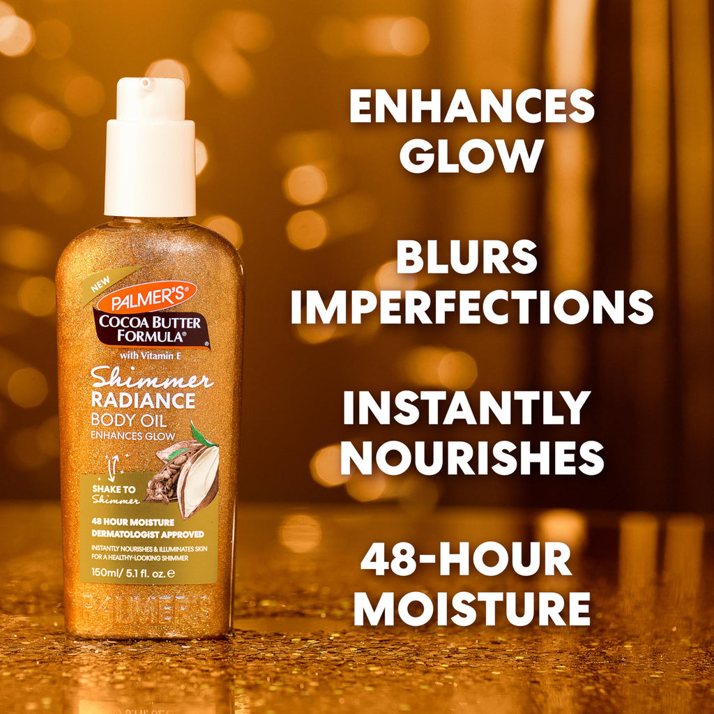 Palmer's Cocoa Butter Formula Shimmer Radiance Body Oil with Vitamin E – 5.1 Fl Oz