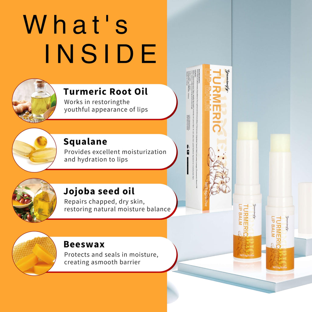 Paminify Turmeric Lip Balm for Smokers – Brightening, Long-Lasting Moisture, 2 PCS