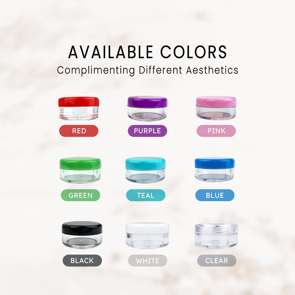 PANA Beauticom 5G/5ML Round Jars – Clear with White Lids, 200-Pack