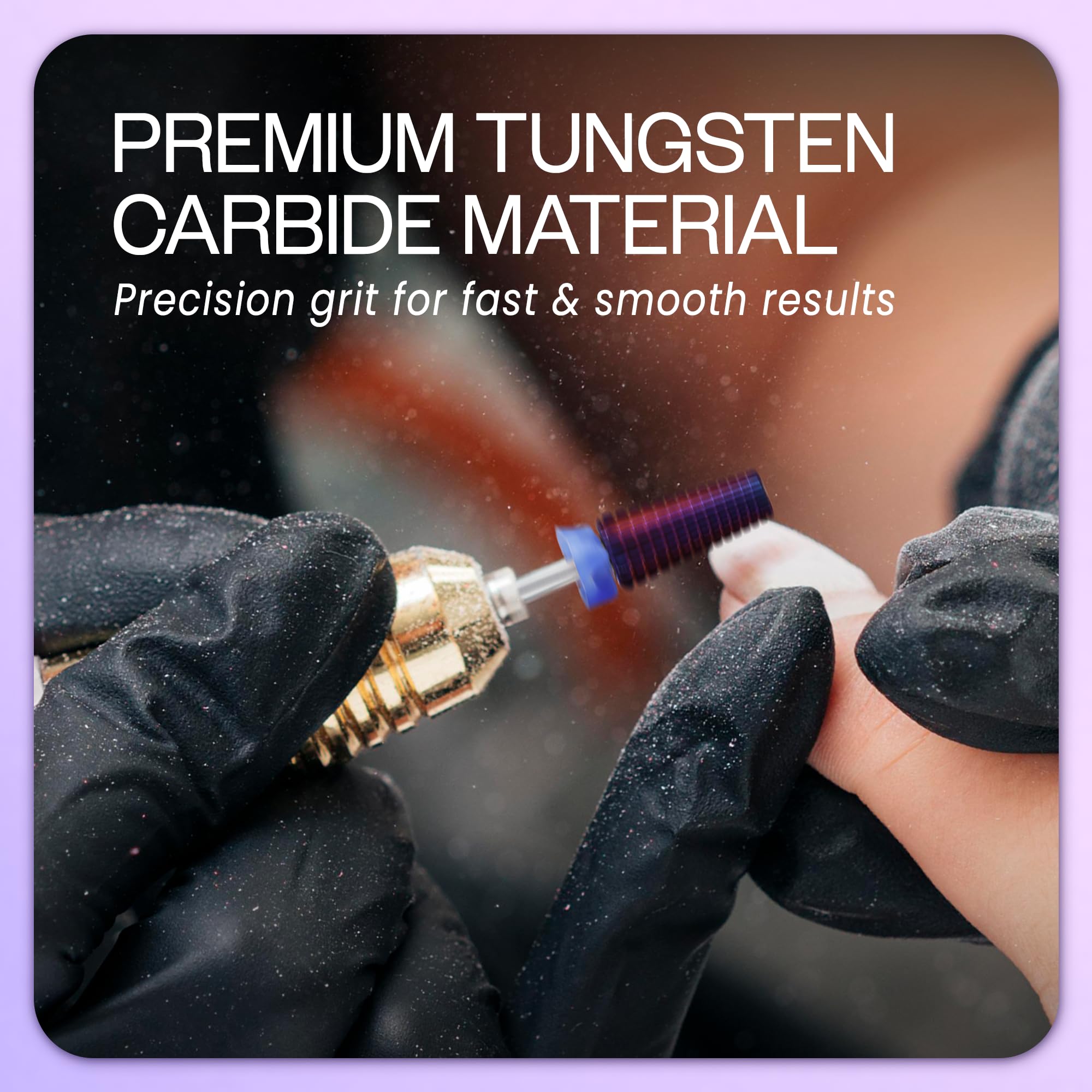 PANA Nail Carbide 5-in-1 Bit – Two-Way Rotation, Left/Right Handed, Acrylic & Hard Gel Removal, 3/32 Shank, Purple (Medium)