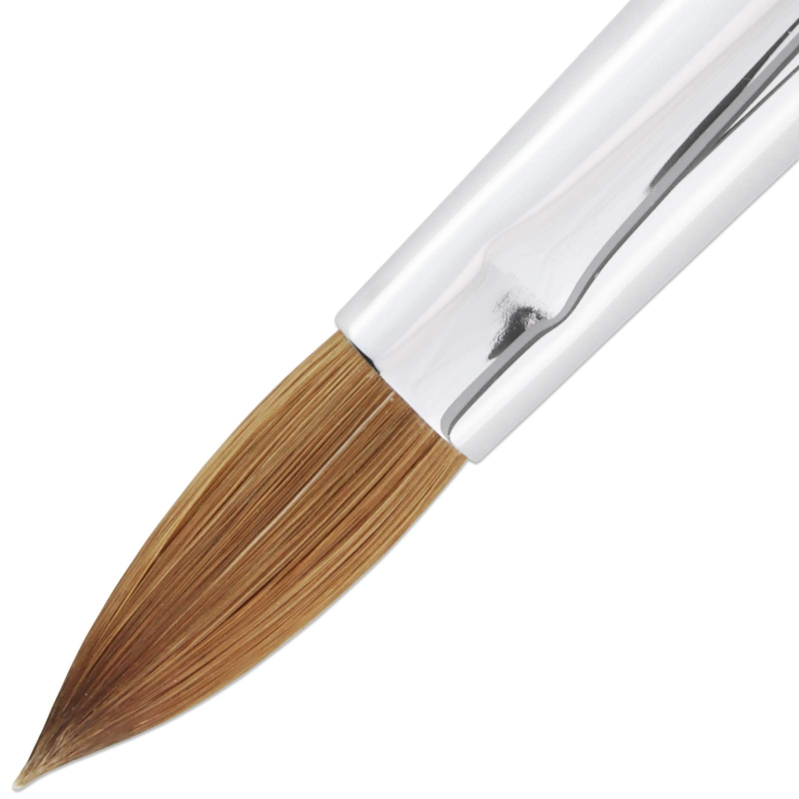 PANA 100% Pure Kolinsky Nail Brush – Oval Crimped Bristles, Mahogany Wood Handle (Size 10) | Professional Salon Quality