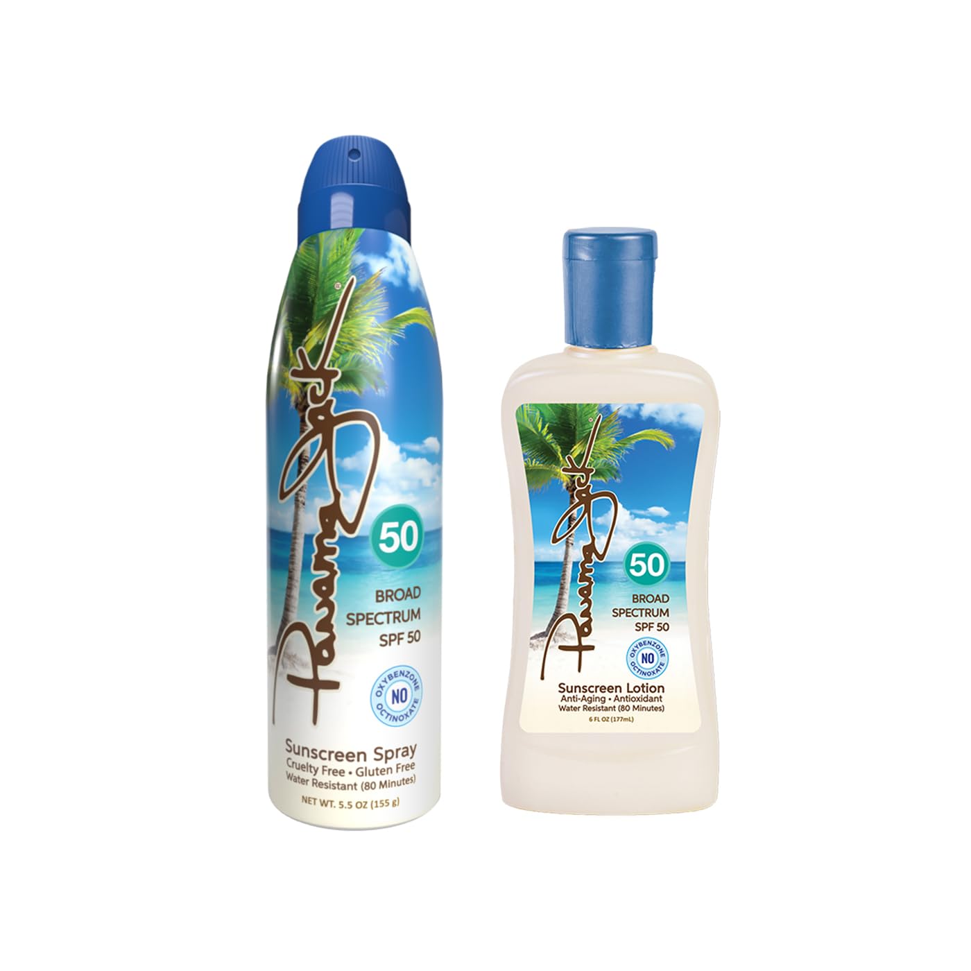 Panama Jack 50-50 Duo Travel Sunscreen SPF 50 — Spray & Lotion Set