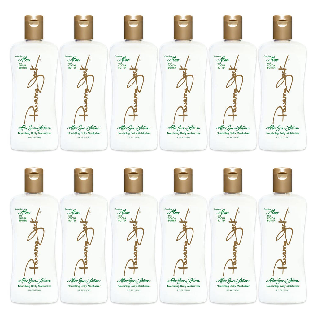 Panama Jack Aloe Moisturizer Lotion – After Sun Daily Skincare with Aloe, Cocoa Butter, Olive & Hemp Seed Oils, Vitamin E (8 oz, Pack of 12)