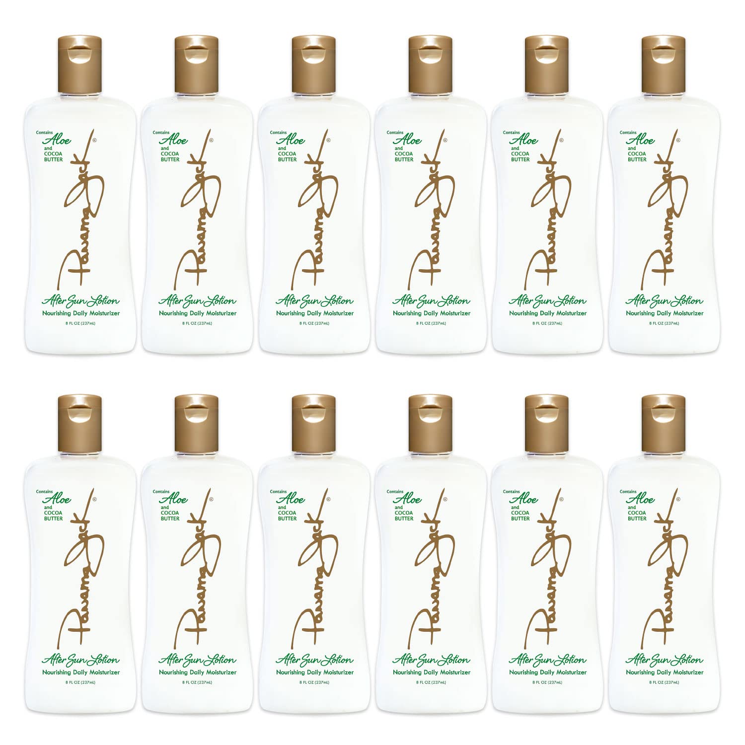 Panama Jack Aloe Moisturizer Lotion – After Sun Daily Skincare with Aloe, Cocoa Butter, Olive & Hemp Seed Oils, Vitamin E (8 oz, Pack of 12)