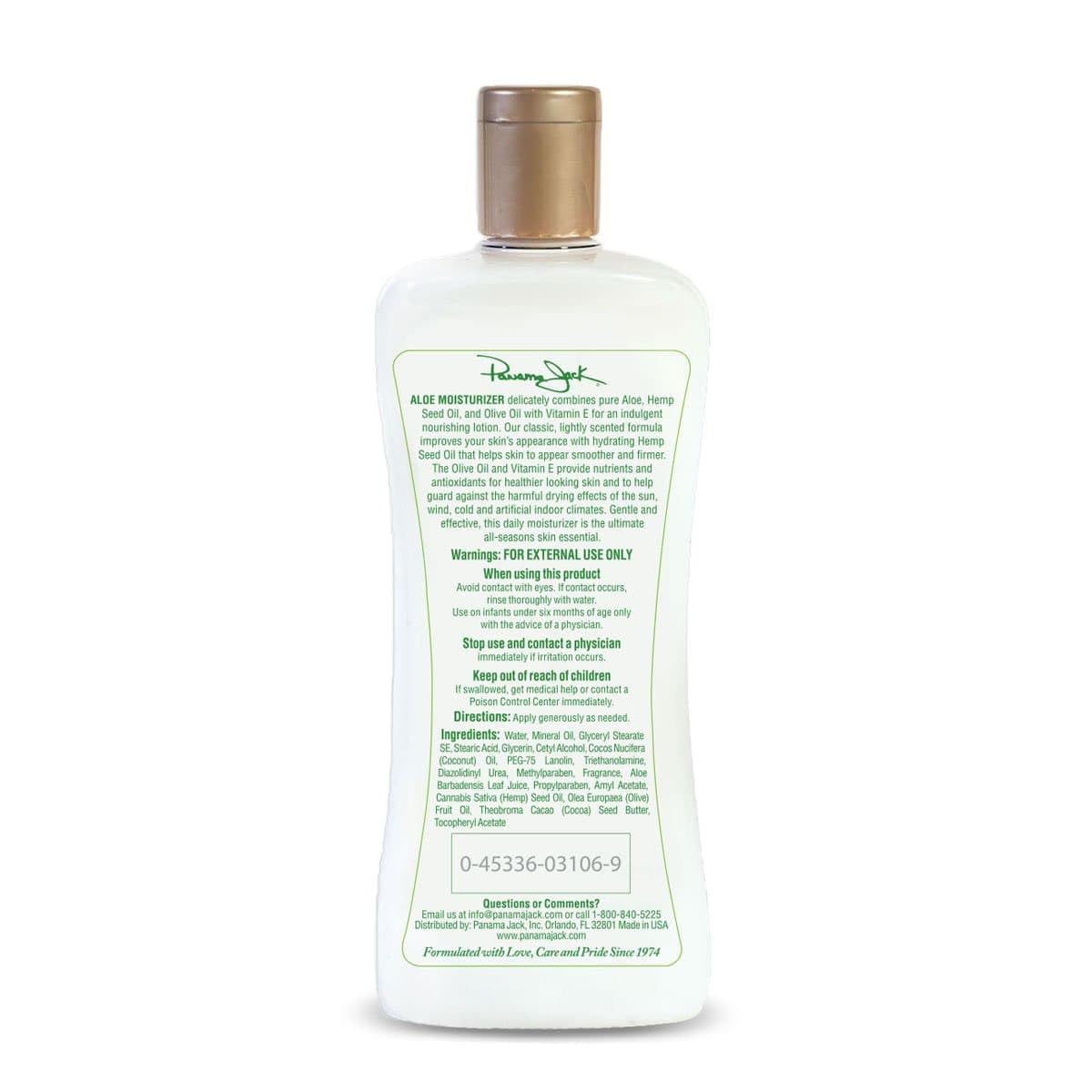 Panama Jack Aloe Moisturizer Lotion – After Sun Daily Skincare with Aloe, Cocoa Butter, Olive & Hemp Seed Oils, Vitamin E (8 oz, Pack of 12)