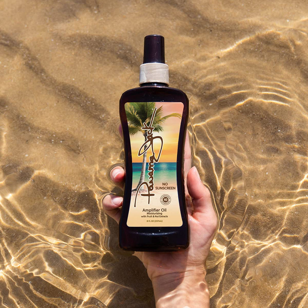 Panama Jack Amplifier Suntan Oil 0 SPF • Light Exotic Oils, Tropical Fragrance • Pack of 12 (8 oz each)