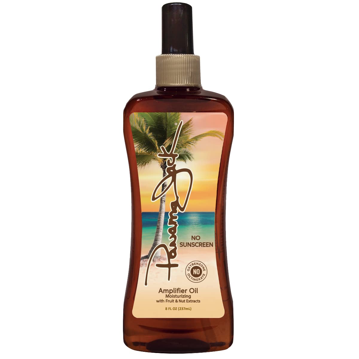 Panama Jack Amplifier Suntan Oil – SPF 0, Light Exotic-Oil Formula, 8 oz (Pack of 6)