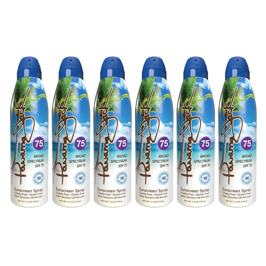 Panama Jack Continuous Spray Sunscreen SPF 75 — Broad Spectrum, Water Resistant (80 Minutes), Pack of 2