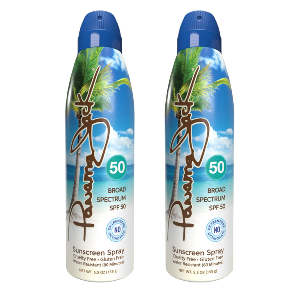 Panama Jack SPF 50 Continuous Spray Sunscreen – Broad Spectrum UVA/UVB, Water-Resistant (80 min), Pack of 2