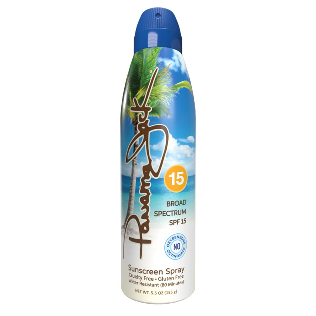 Panama Jack Continuous Spray Sunscreen SPF 15 | Broad Spectrum UVA/UVB | Water Resistant 80 Min | 5.5 oz Pack of 12
