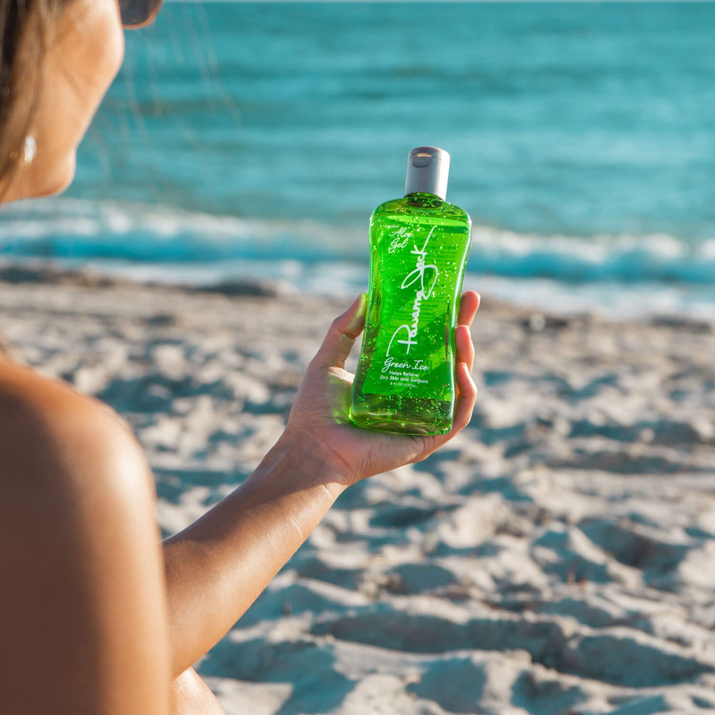 Panama Jack Green Ice Gel – Aloe Vera After Sun, No Alcohol, Prolong Tan, 8 oz