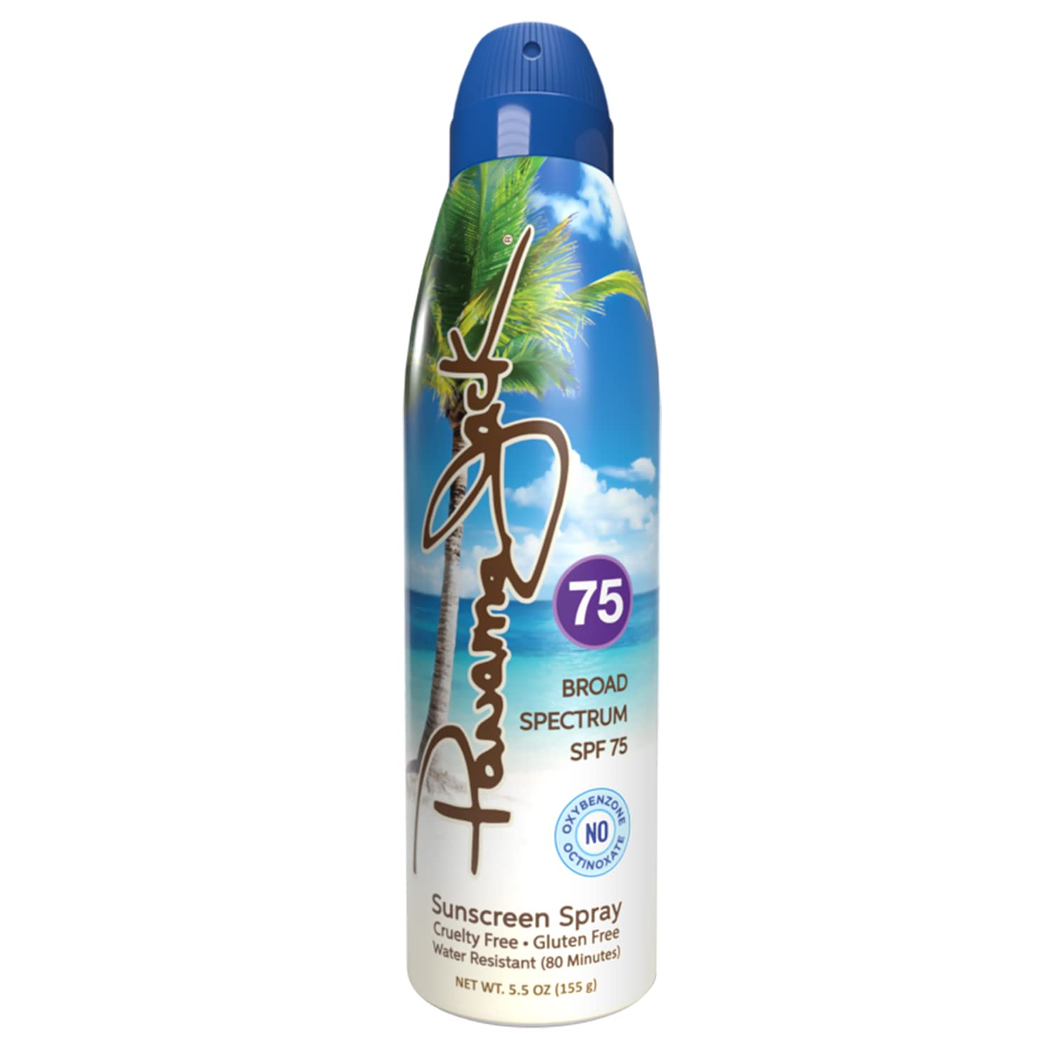 Panama Jack Continuous Spray Sunscreen SPF 75 — Broad Spectrum, Water Resistant (80 Minutes), Pack of 2