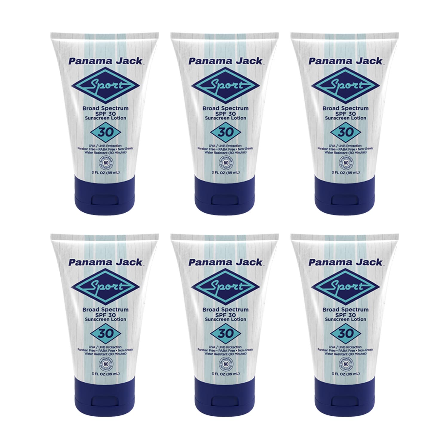 Panama Jack Sport Sunscreen Lotion SPF 30 – Broad Spectrum, Non-Greasy, Reef Friendly (3 fl oz x12)