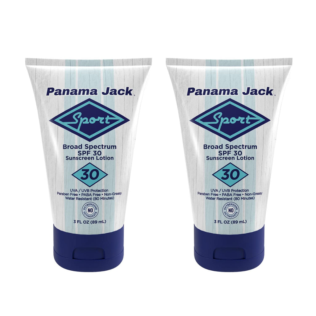 Panama Jack Sport Sunscreen Lotion SPF 30 – Non-Greasy Broad Spectrum, Reef Friendly, 3 oz (Pack of 6)