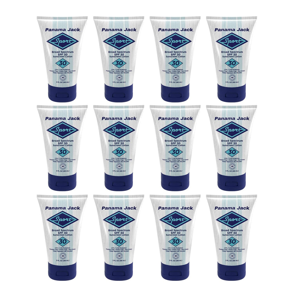Panama Jack Sport Sunscreen Lotion SPF 30 – Non-Greasy Broad Spectrum, Reef Friendly, 3 oz (Pack of 6)