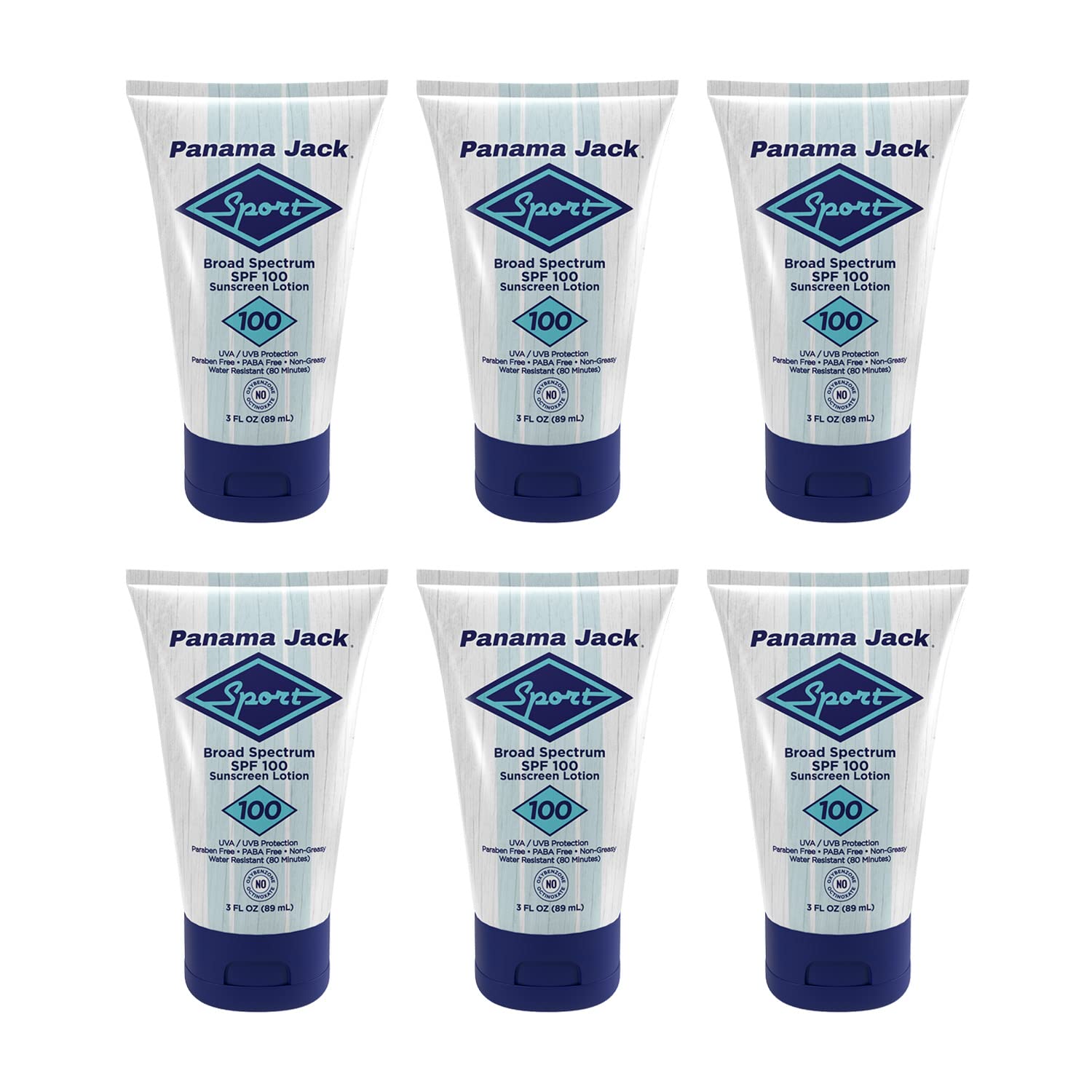 Panama Jack Sport Sunscreen Lotion SPF 100 - Non-Greasy, Water-Resistant, Cruelty-Free, 3 oz (Pack of 12)