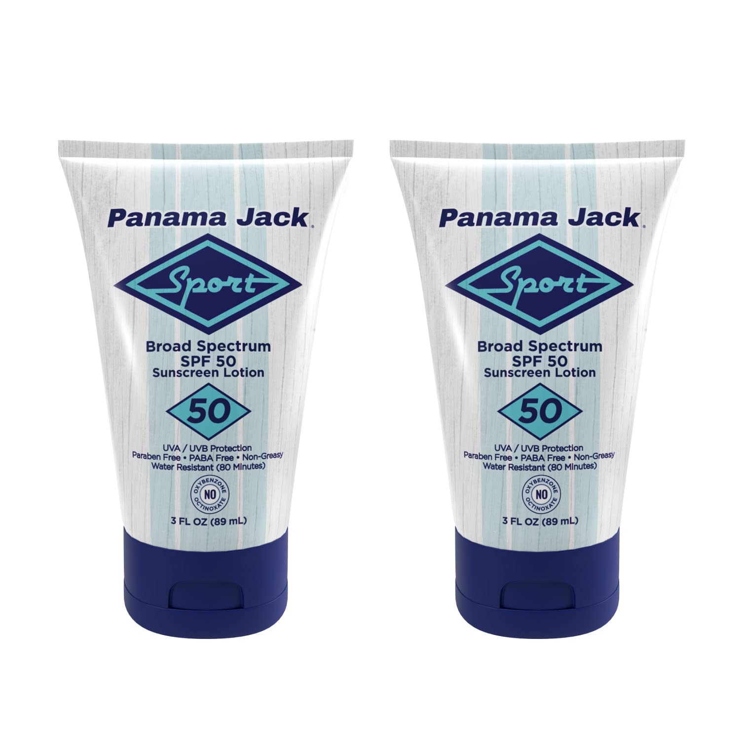 Panama Jack Sport Sunscreen Lotion SPF 50 – Broad Spectrum, Non-Greasy, Cruelty-Free, Pack of 2 (3 oz each)