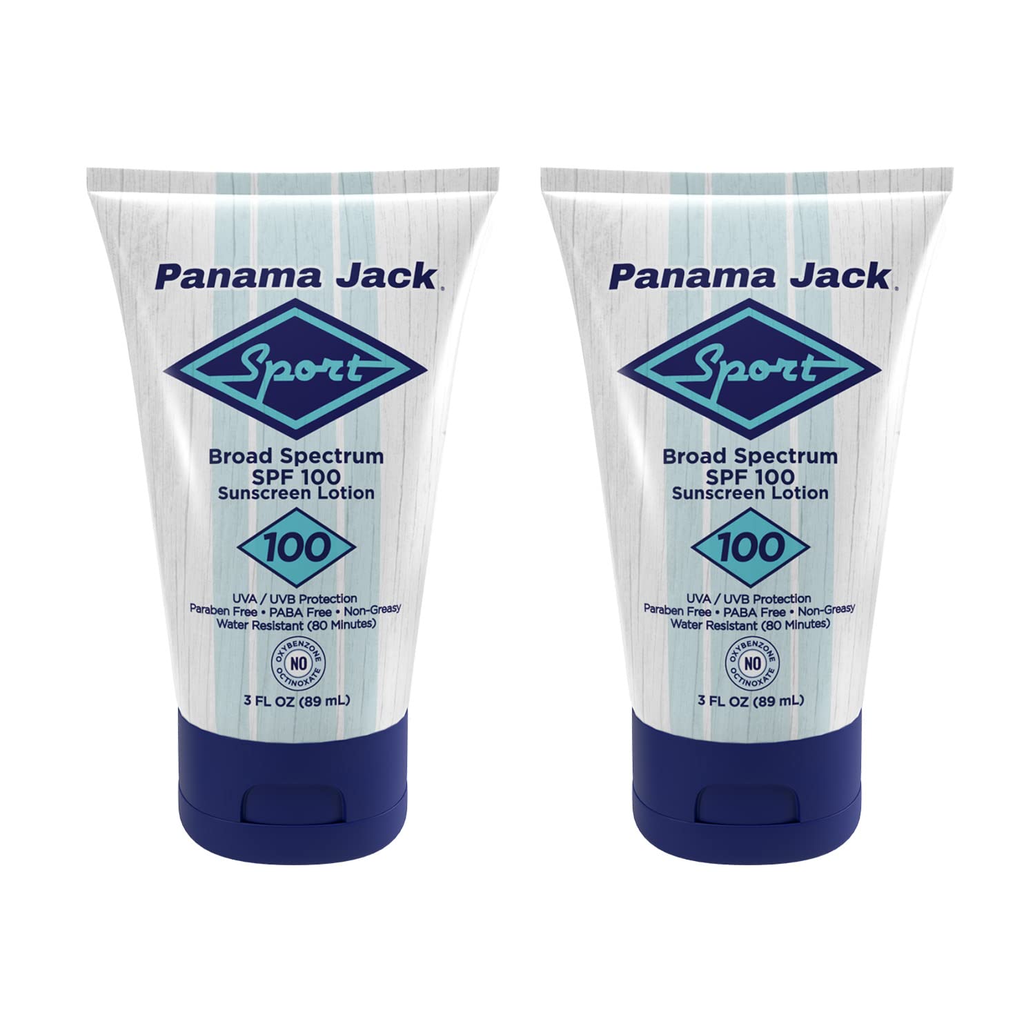 Panama Jack Sport Sunscreen Lotion SPF 100 – Broad Spectrum UVA/UVB, Non-Greasy, Cruelty-Free, 3 FL OZ (Pack of 2)