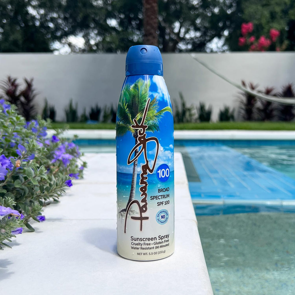 Panama Jack SPF 100 Continuous Spray Sunscreen – Broad Spectrum UVA/UVB, Reef-Friendly, Water Resistant 80 Minutes, 2-Pack