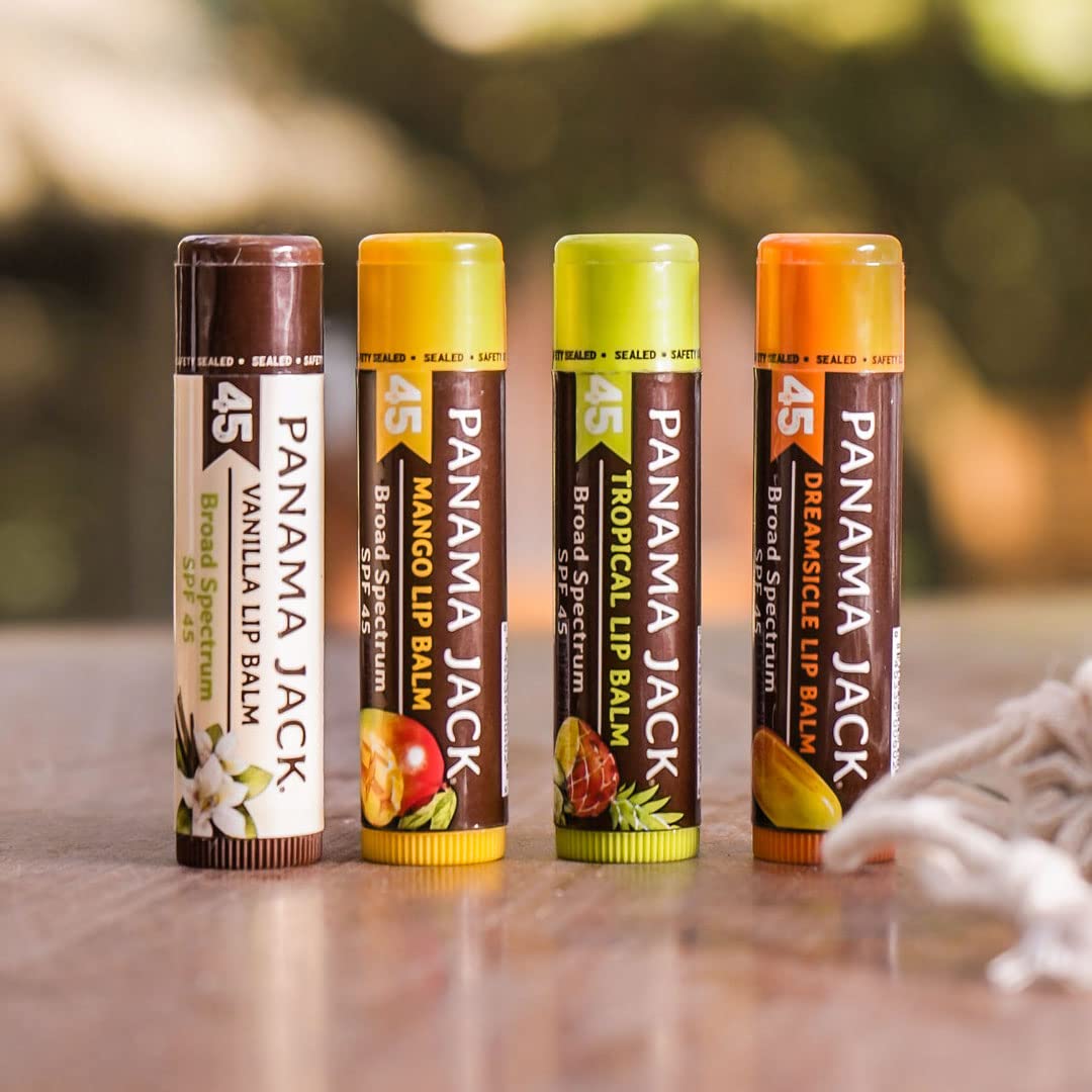 Panama Jack Sunscreen Lip Balm SPF 45 — Broad Spectrum Lip Protection (12-Pack)