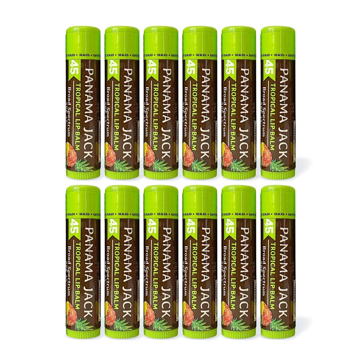 Panama Jack Sunscreen Lip Balm SPF 45 — Broad Spectrum Lip Protection (12-Pack)