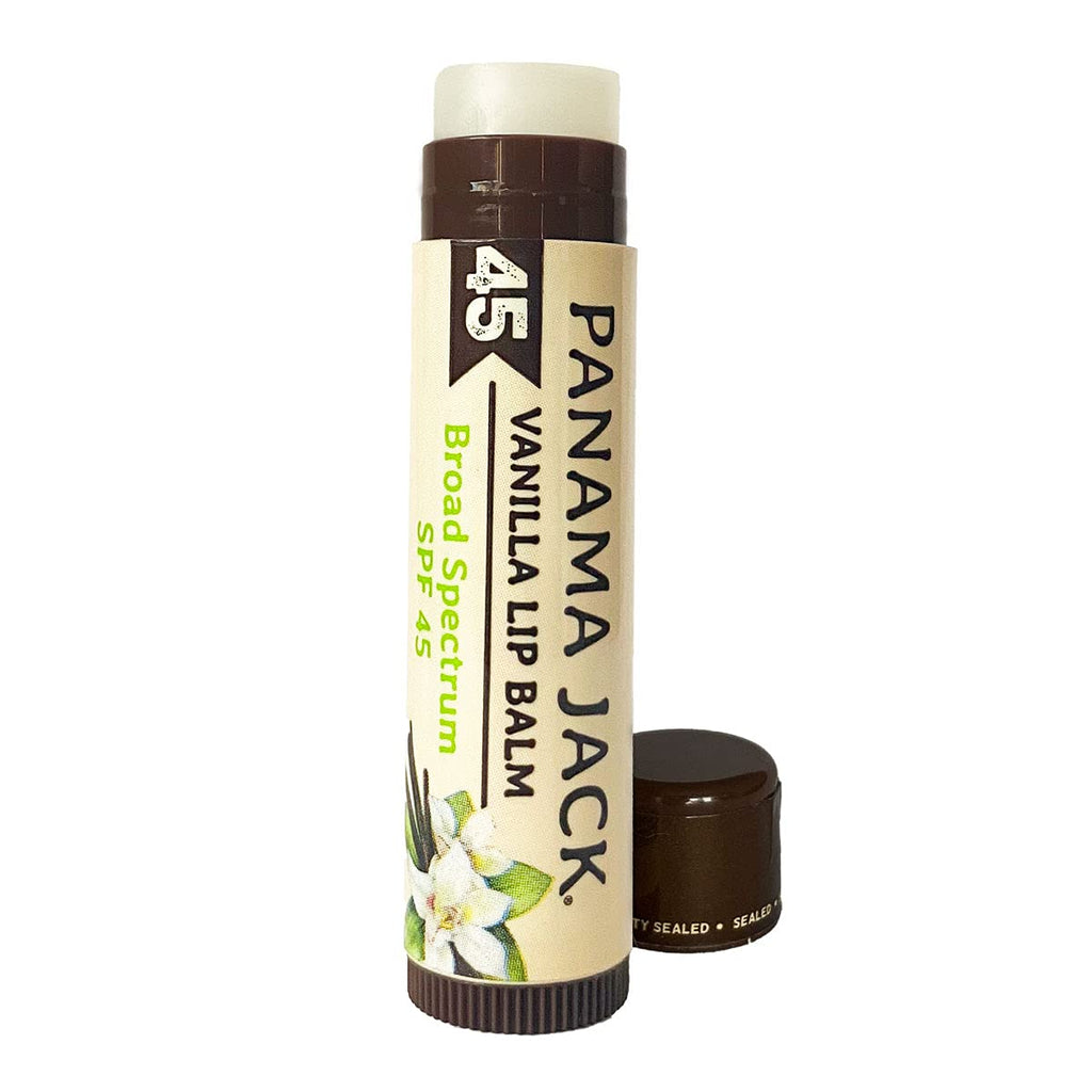 Panama Jack Sunscreen Lip Balm SPF 45 – Broad Spectrum Lip Protection, Vanilla, 12-Pack