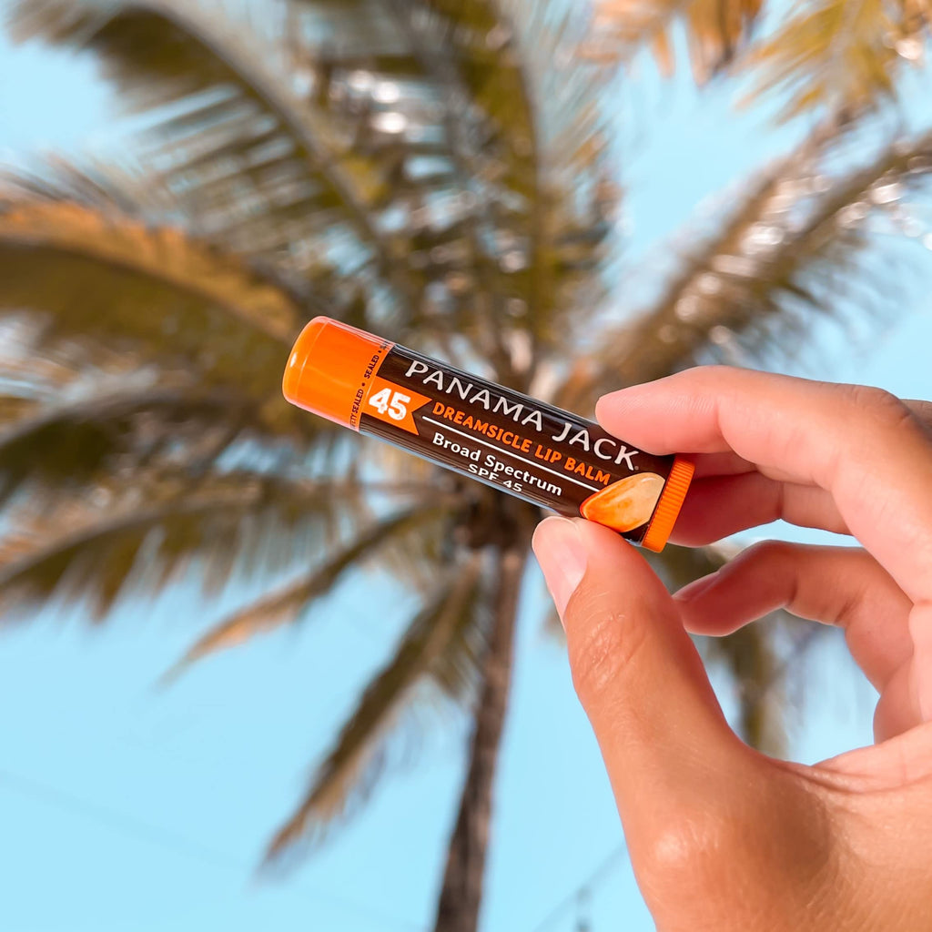Panama Jack Sunscreen Lip Balm SPF 45 – Dreamsicle, 3-Pack | Broad Spectrum Lip Protection