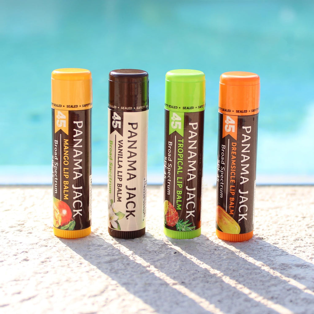 Panama Jack Sunscreen Lip Balm SPF 45 — Four-Flavor Pack