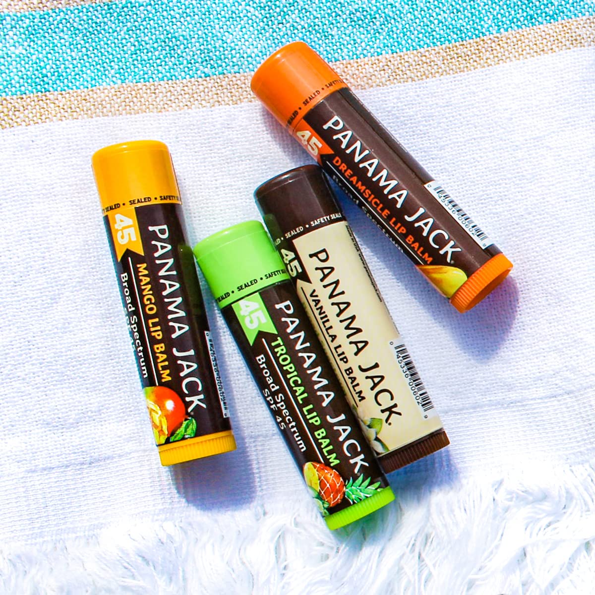 Panama Jack Sunscreen Lip Balm SPF 45 — Four-Flavor Pack