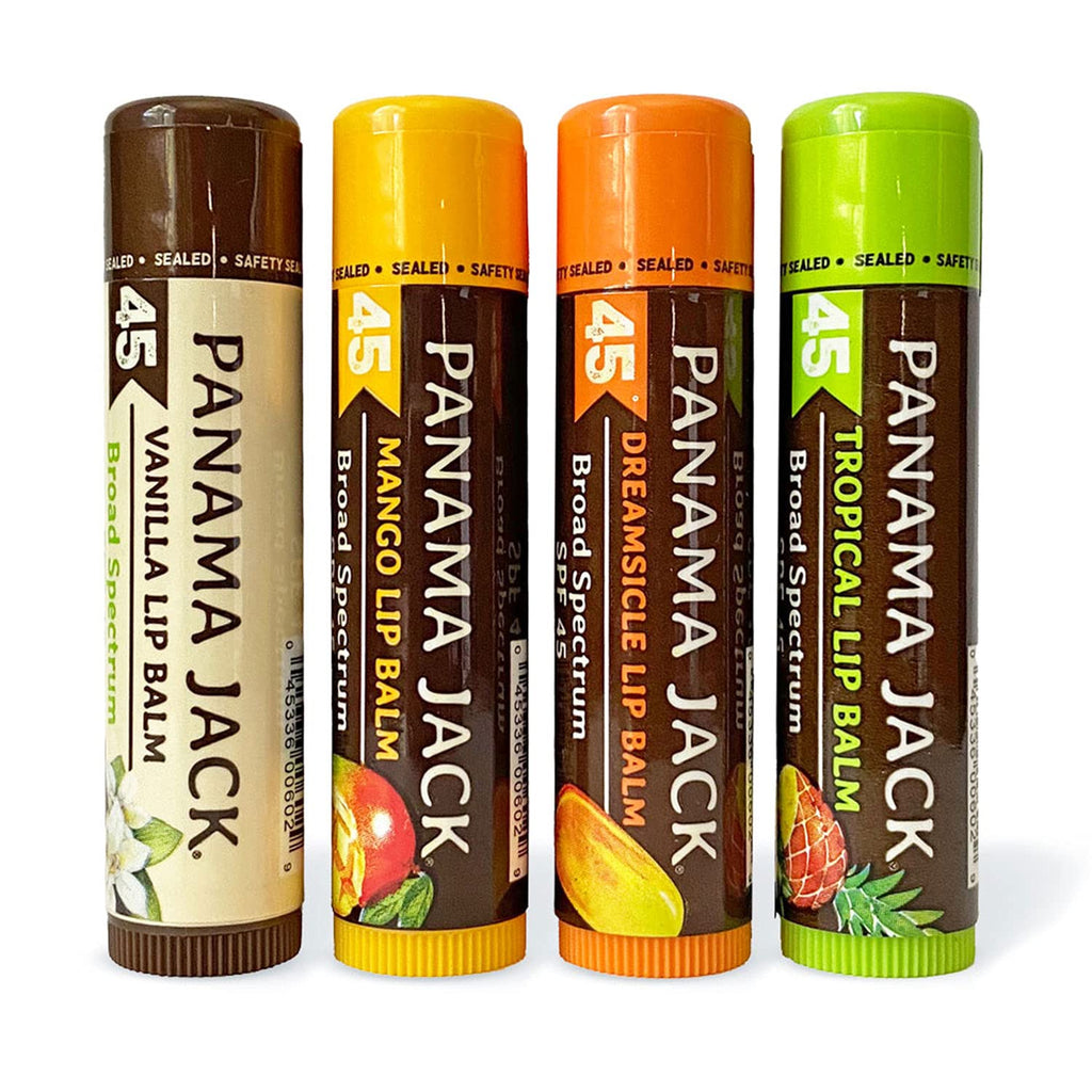 Panama Jack Sunscreen Lip Balm SPF 45 — Four-Flavor Pack