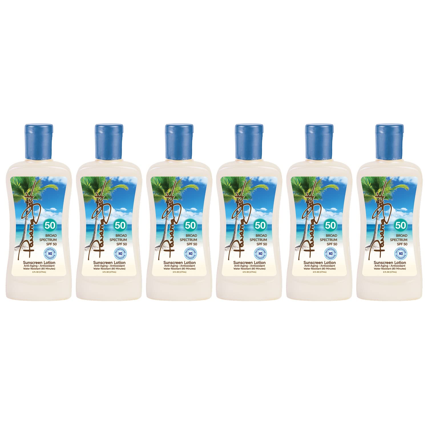 Panama Jack Sunscreen Suntan Lotion SPF 50 – Broad Spectrum UVA/UVB, Pack of 6 x 6 fl oz, Cruelty-Free