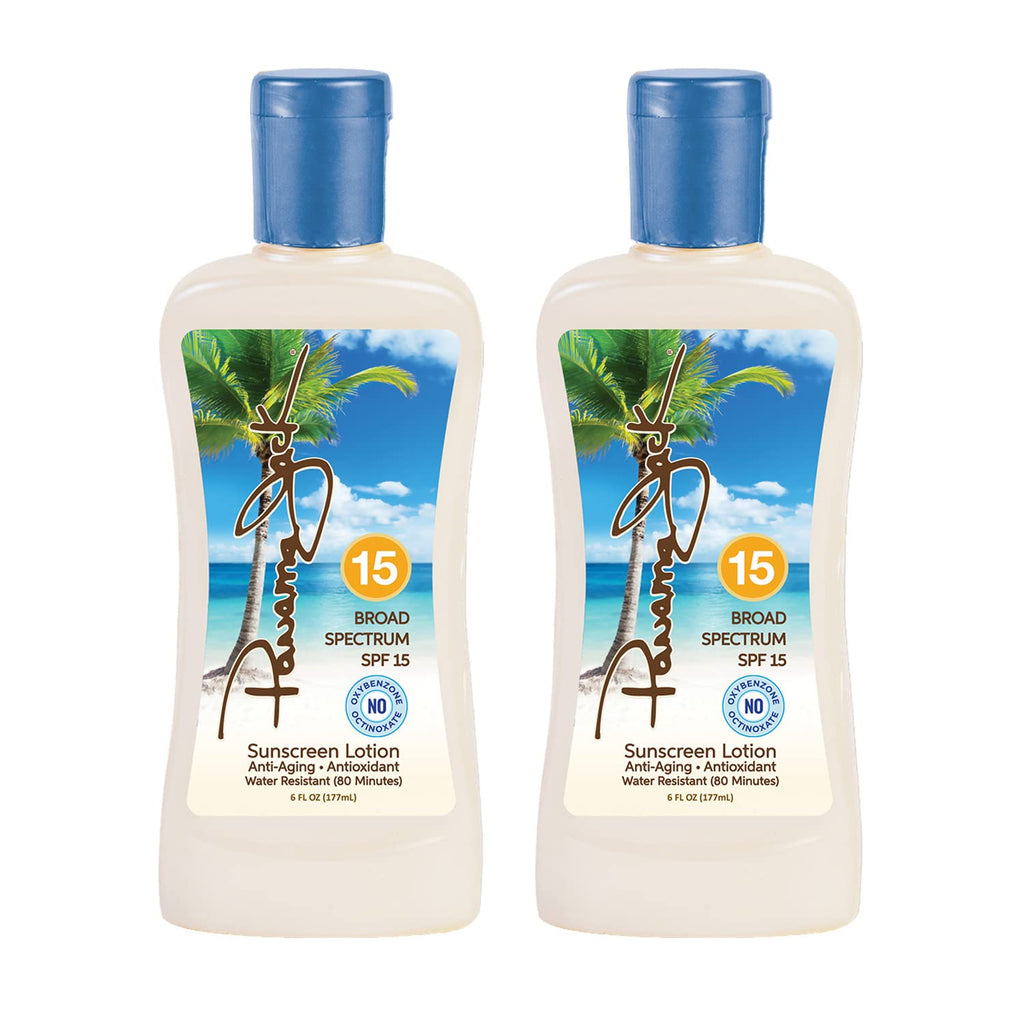 Panama Jack Sunscreen Suntan Lotion SPF 15 – Broad Spectrum, Water Resistant 80 Min, 6 oz