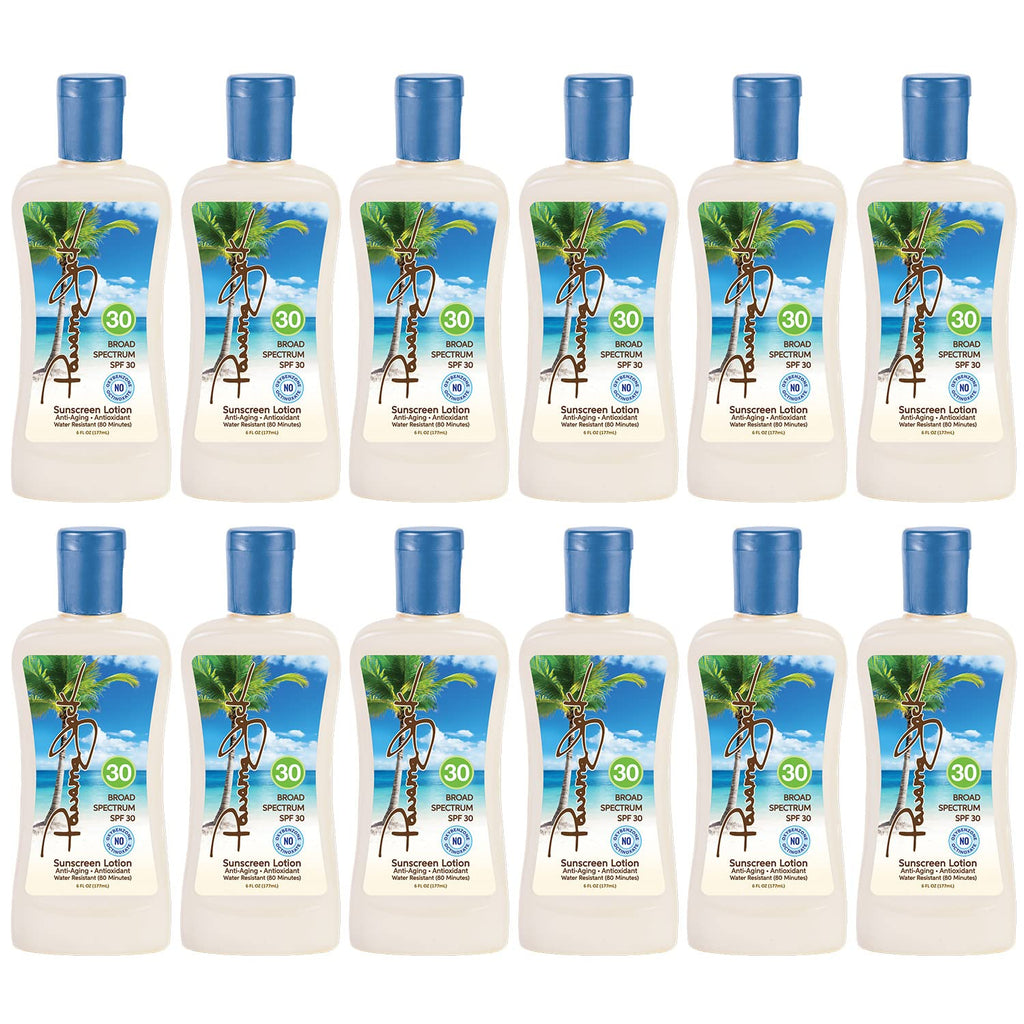 Panama Jack Sunscreen Suntan Lotion SPF 30 – Broad Spectrum UVA/UVB, Cruelty-Free, 6 fl oz (Pack of 12)