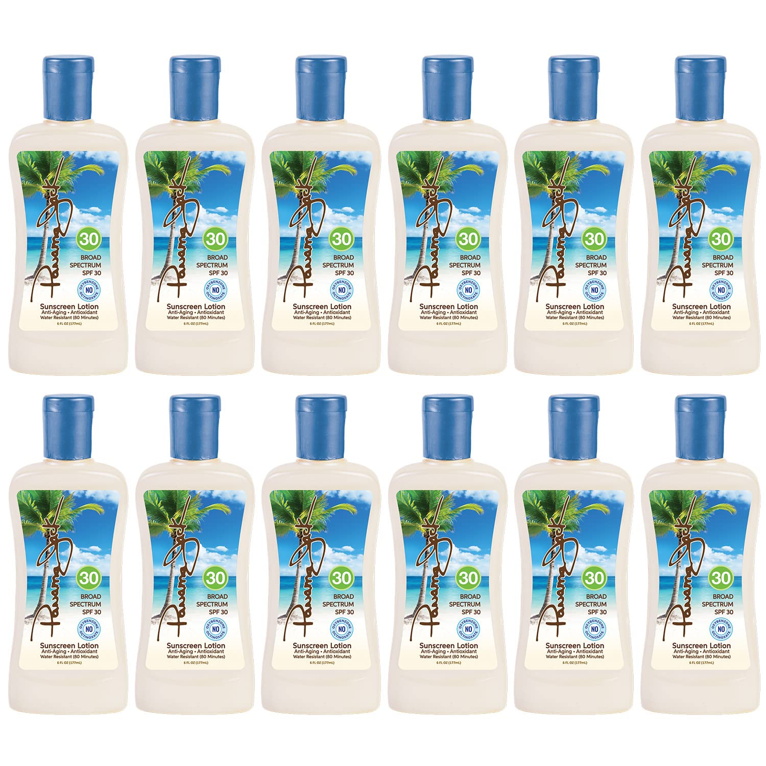 Panama Jack Sunscreen Suntan Lotion SPF 30 – Broad Spectrum UVA/UVB, Cruelty-Free, 6 fl oz (Pack of 12)