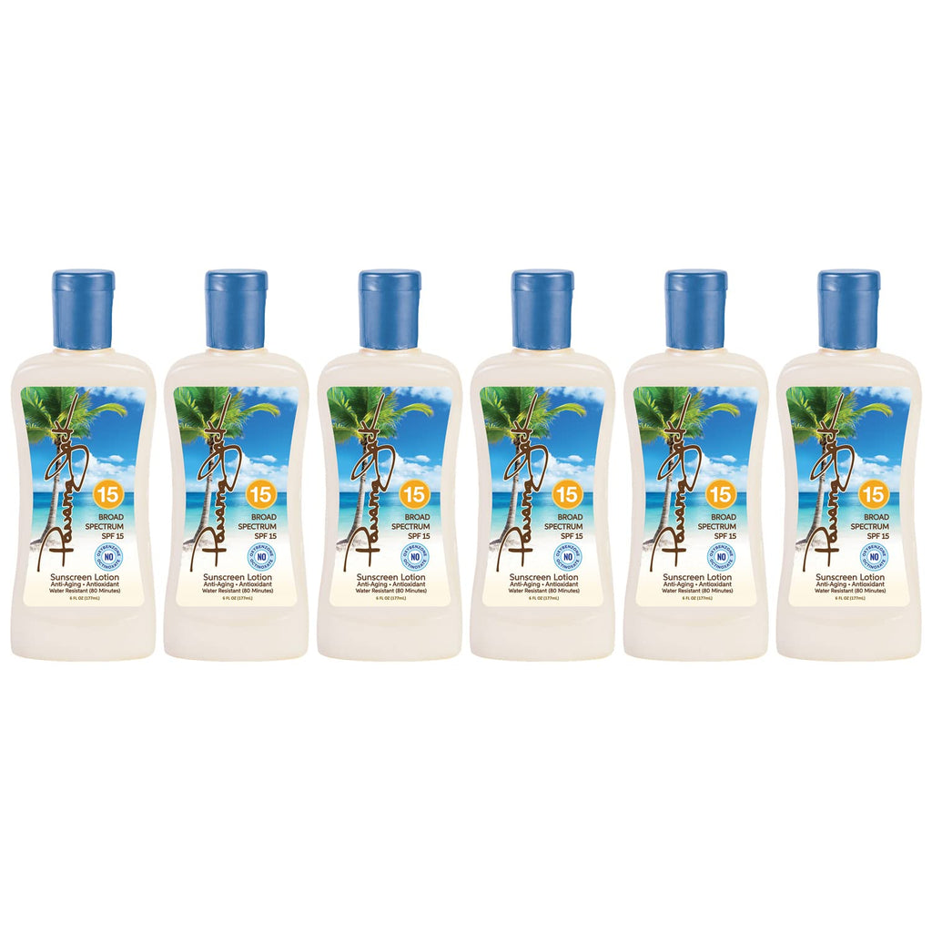 Panama Jack Sunscreen Suntan Lotion SPF 15 – Broad Spectrum UVA/UVB, Cruelty Free, 6 fl oz (Pack of 12)
