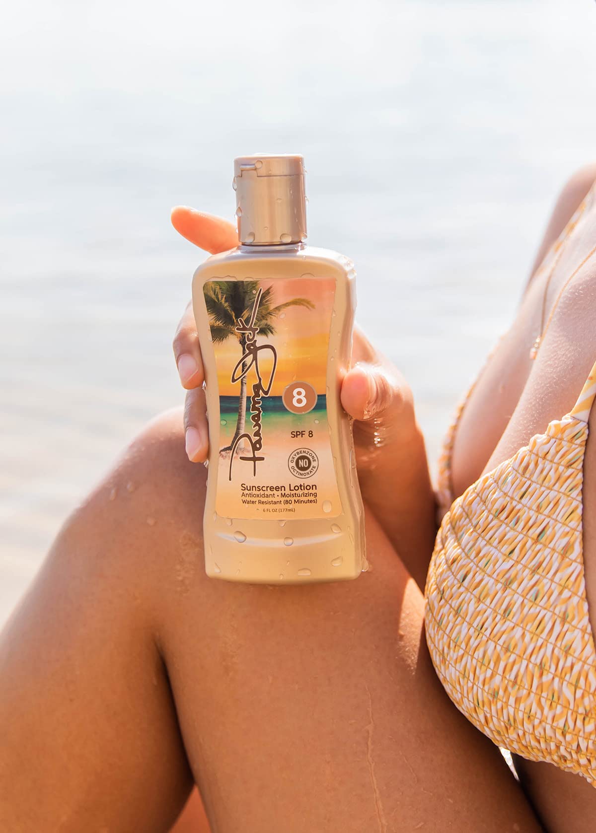 Panama Jack Sunscreen Tanning Lotion SPF 8 – 6 oz Bottles, Pack of 6, Cruelty-Free & Reef-Friendly