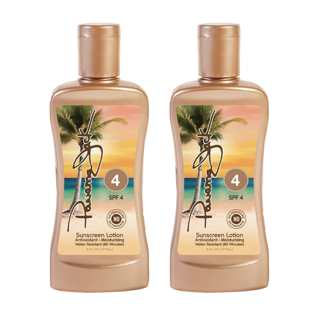 Panama Jack Sunscreen Tanning Lotion SPF 4 – Cruelty-Free 2-Pack (6 oz)