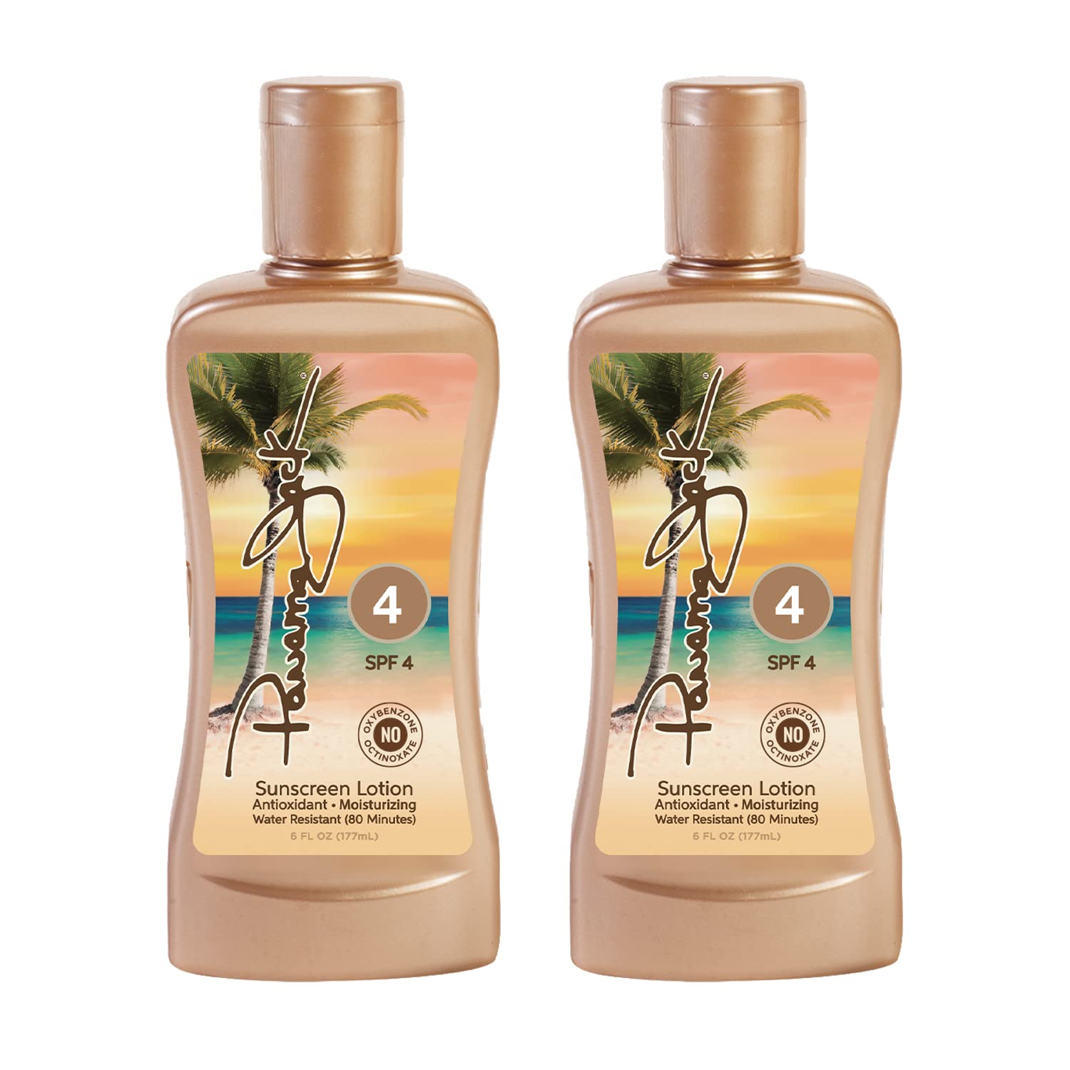 Panama Jack Sunscreen Tanning Lotion SPF 4 – Cruelty-Free 2-Pack (6 oz)