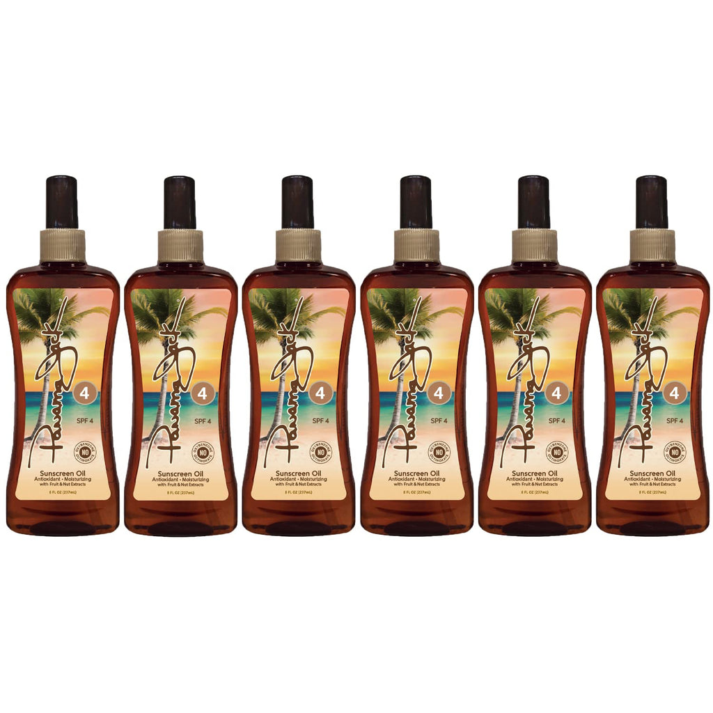 Panama Jack Sunscreen Tanning Oil SPF 4 – Cruelty Free, Exotic Oils & Fruit Extracts, 8 oz (Pack of 12)