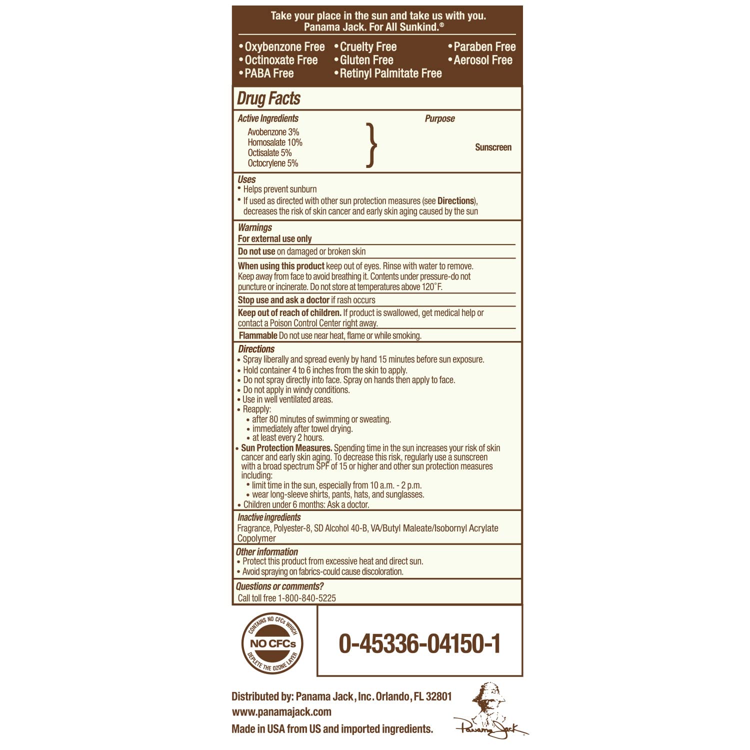 Panama Jack Continuous Spray Sunscreen SPF 50 – Broad Spectrum UVA/UVB, Water Resistant (80 min), 5.5 oz (Pack of 12)