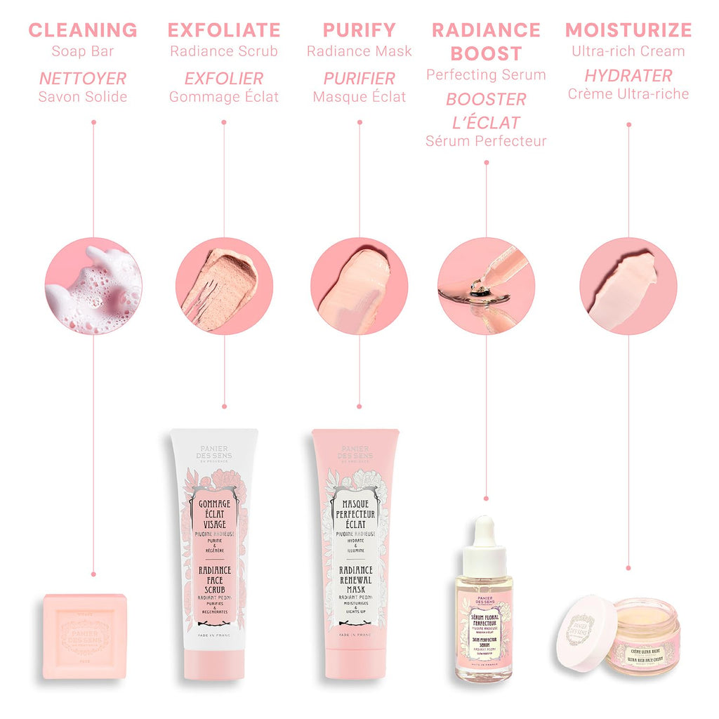 Panier des Sens Radiant Peony Ultra Rich Face Cream – 1.7 oz, 48H Hydration & Regeneration, 99% Natural, Made in France, Vegan