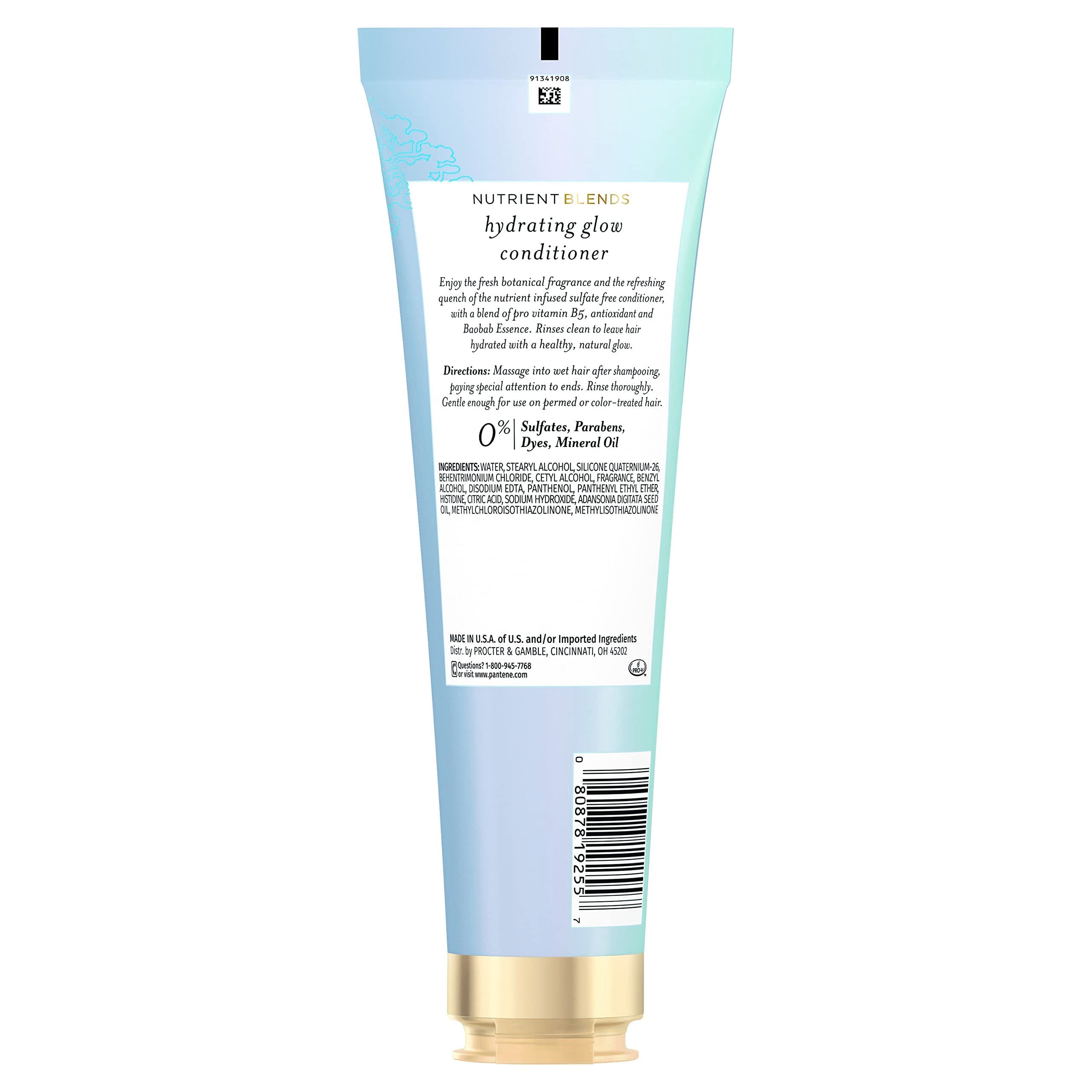 Pantene Sulfate-Free Conditioner with Baobab Essence | Hydrates Dry Hair, Color Safe 8 oz