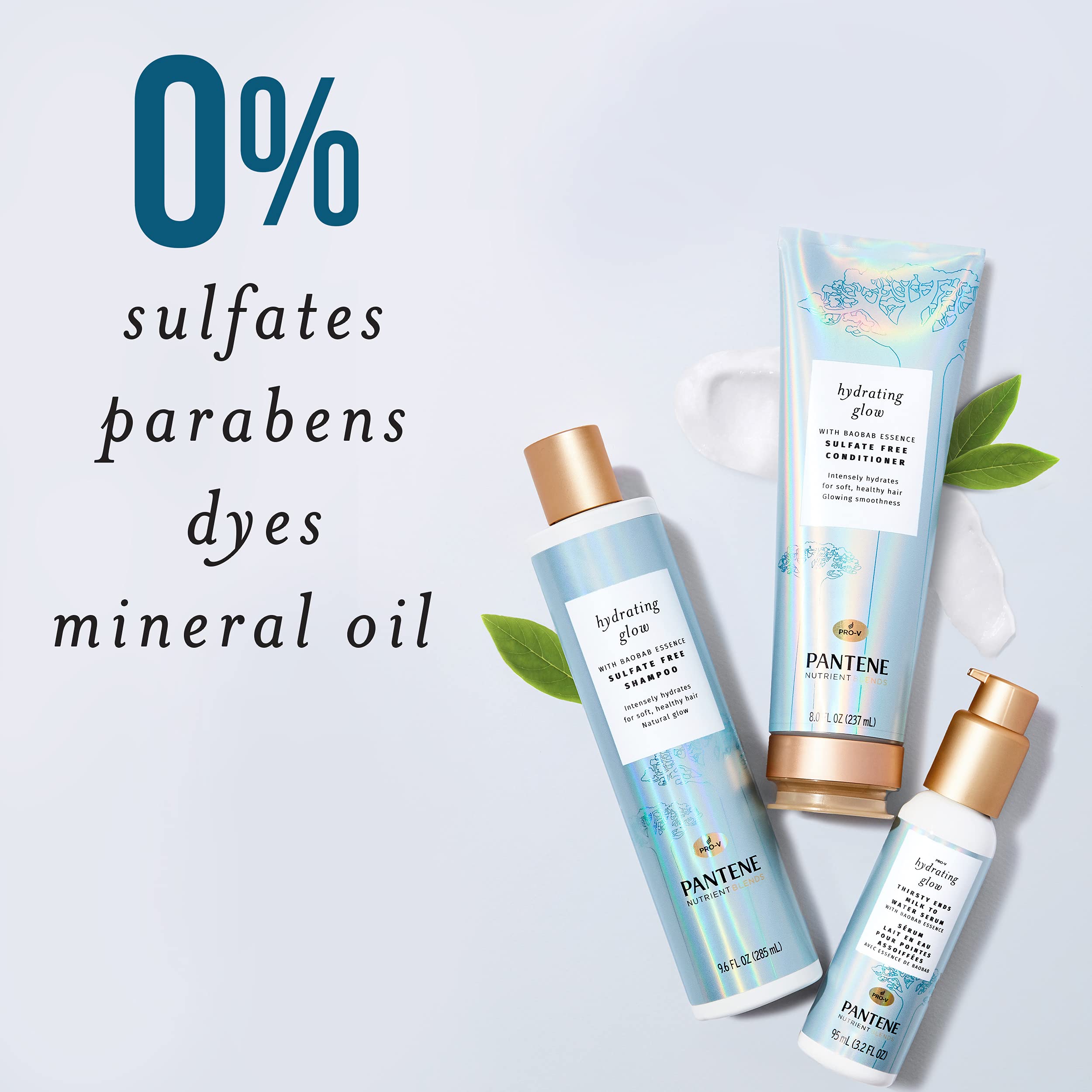 Pantene Sulfate-Free Conditioner with Baobab Essence | Hydrates Dry Hair, Color Safe 8 oz