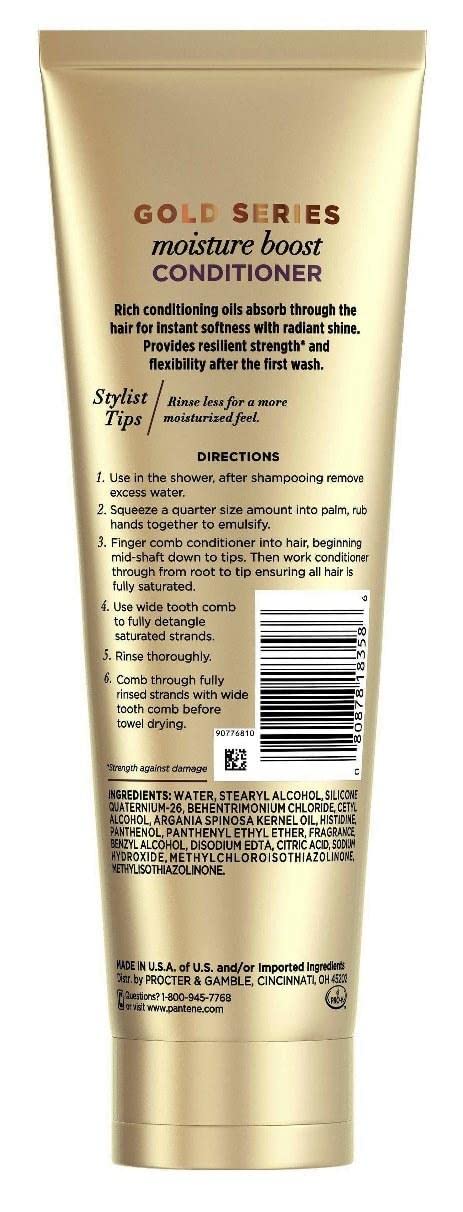 Pantene Gold Series Moist Boost Conditioner — 8.4 oz (250 ml) | Argan Oil, Sulfate-Free